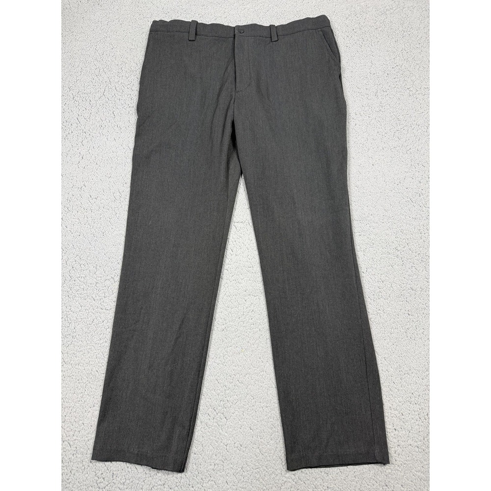 Quince Pants Mens 36x30 Black Stretch Dress Trousers‎ Flat Front Business